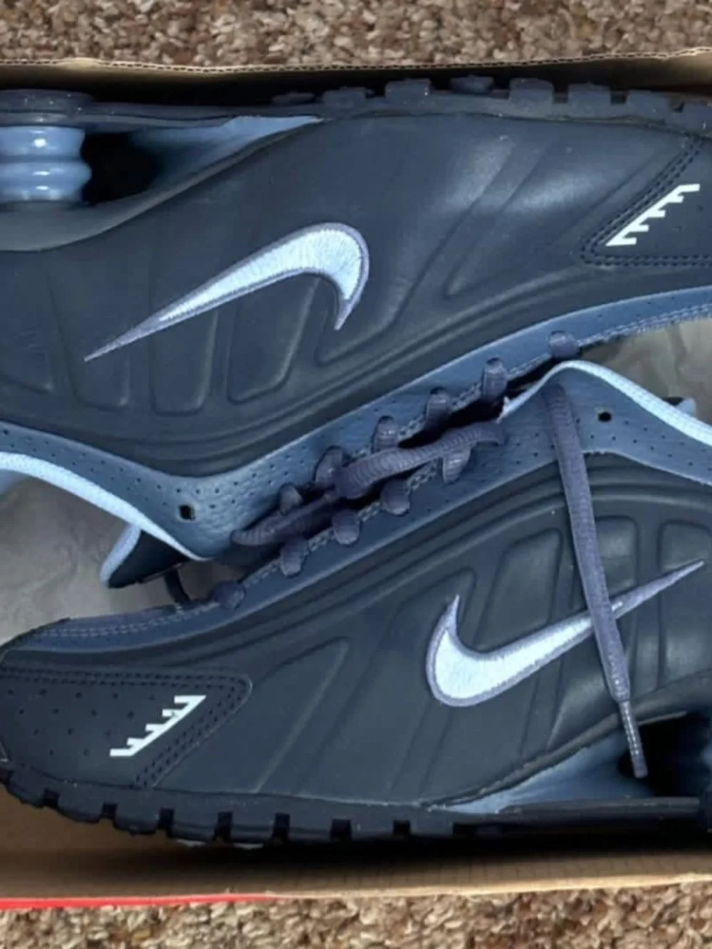 Navy Blue Nike Shox R4